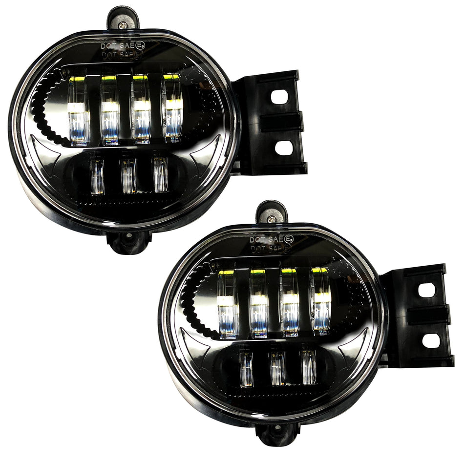 Dodge Ram 1500 02-08 &amp; 2500/3500 03-09 2-Piece LED Fog Lights Set in Smoked &amp; Black