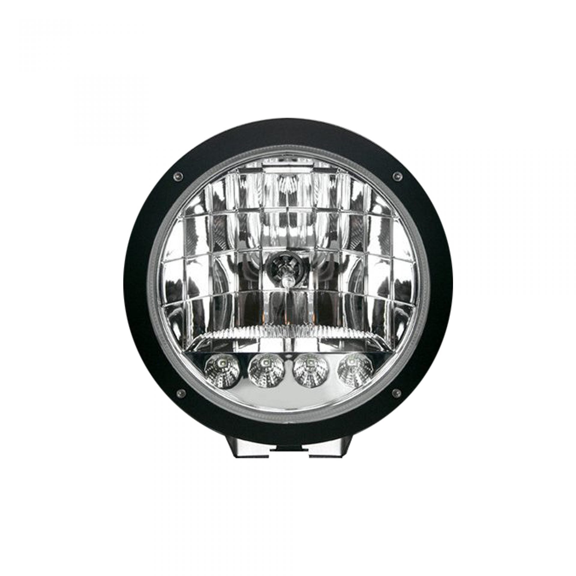 6" Round 6,250K HID Driving Light w/ Four 6,250K LED Daytime Running Lights - Chrome Internal Housing