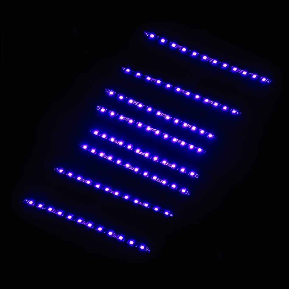 8 Piece RGB Multi-Colored LED Strips for Interior Footwell Underseat Lighting