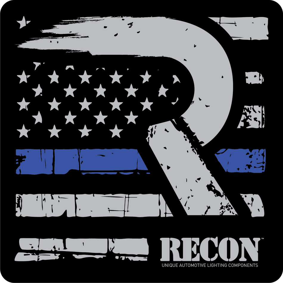 American Flag Square Sticker - Blue Line