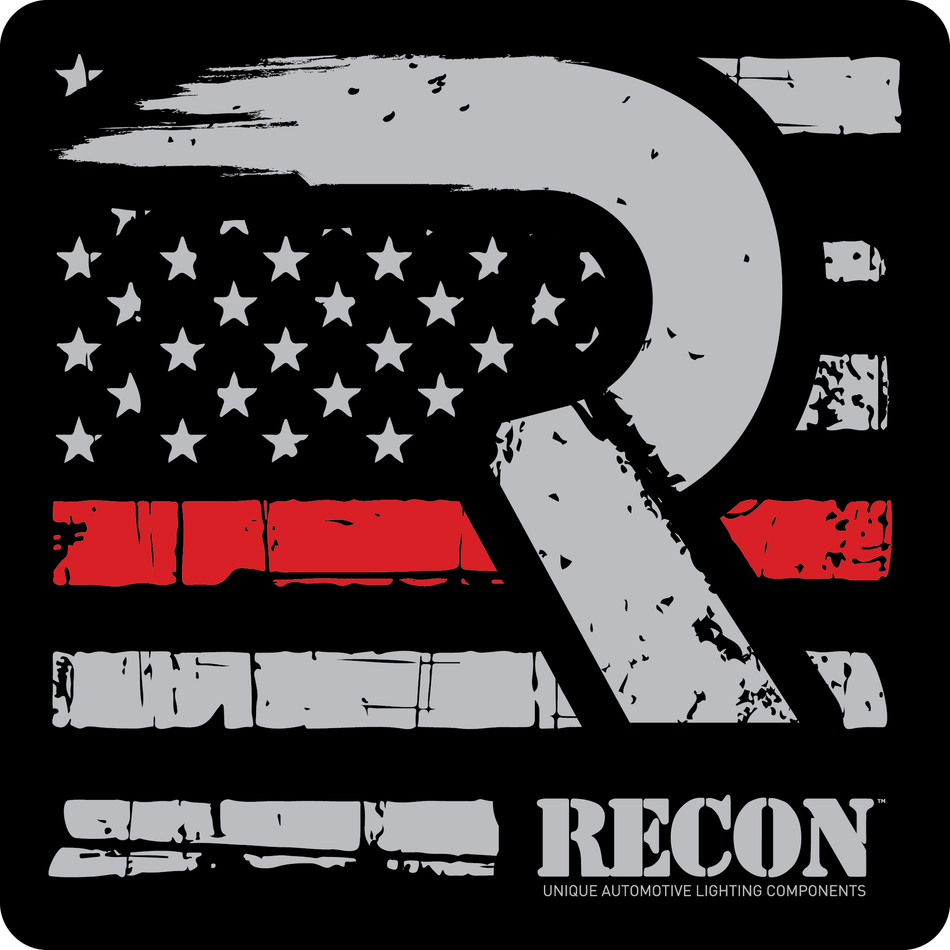 American Flag Square Sticker - Red Line