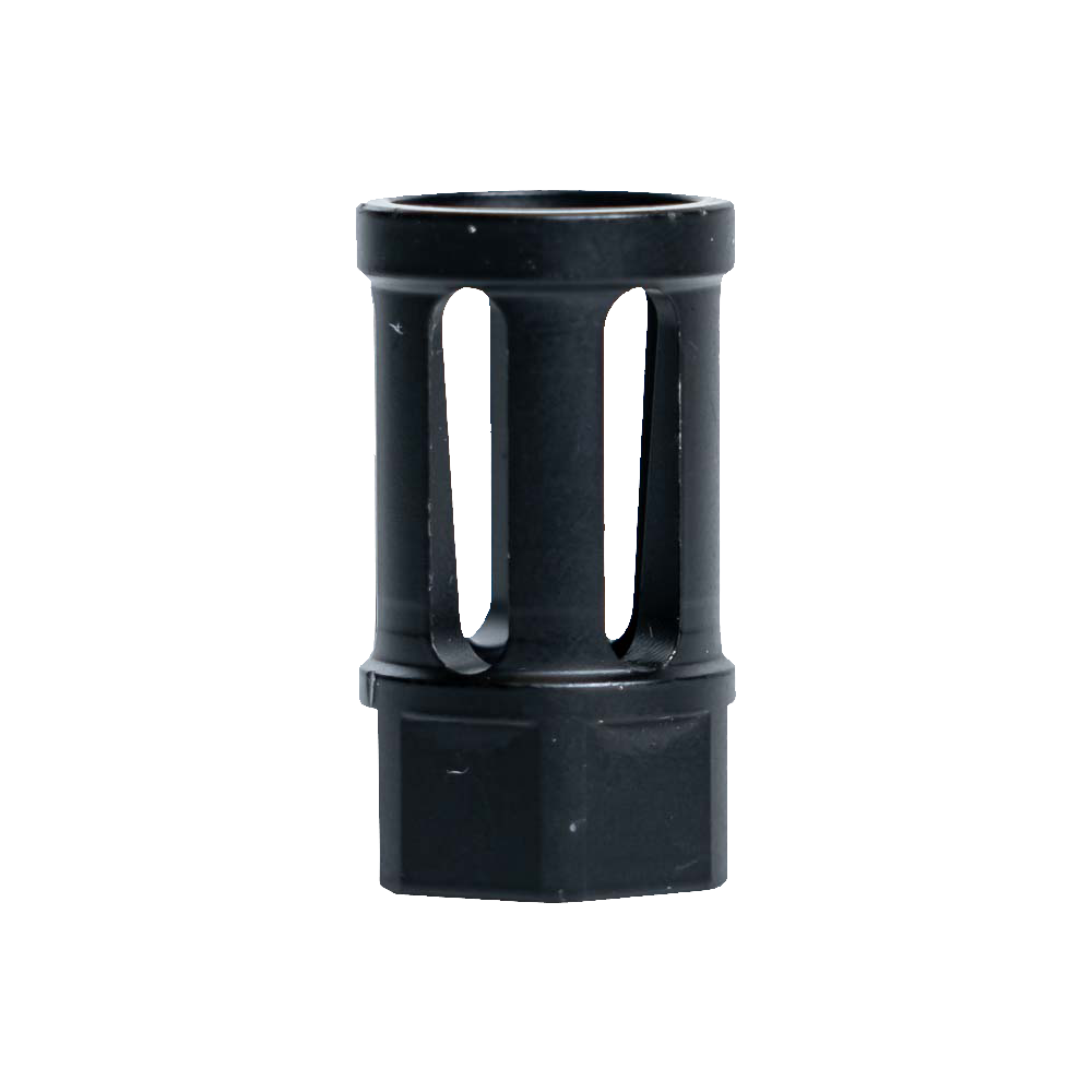 264CBBK102 - Interchangeable Bird Cage Design Rifle Barrel Antenna Tip Flash Hider - This interchangeable flash hider barrel tip fits RECON Combat Antennas - BLACK