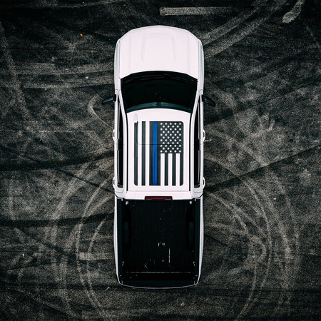 Roof Vinyl Wrap - USA Thin Blue Line Flag