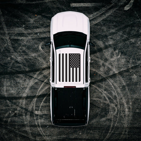 Roof Vinyl Wrap - USA Black and Silver Flag