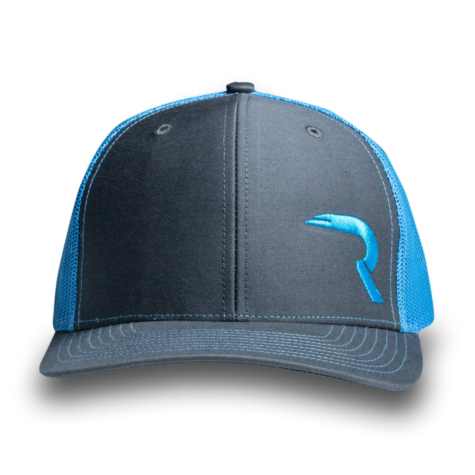 RECON "R" Trucker Snapback Hat - Gray/Teal