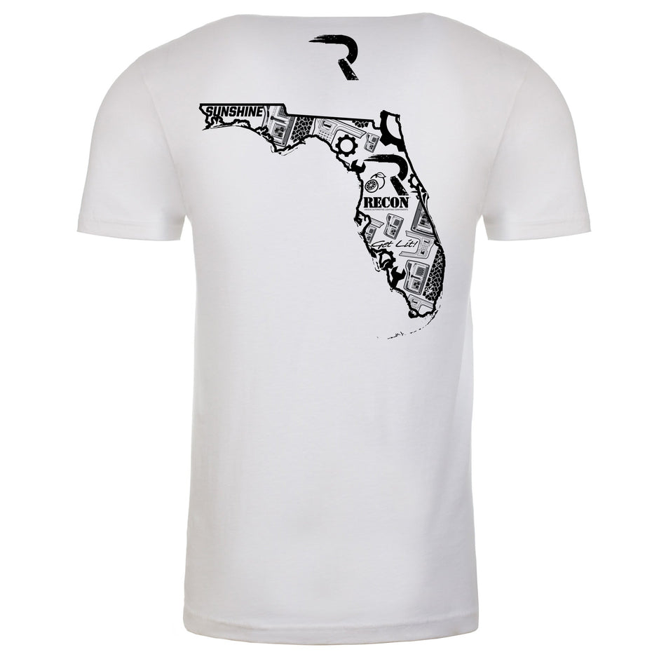 Illustrated Florida T-Shirt - White w/ Black Print
