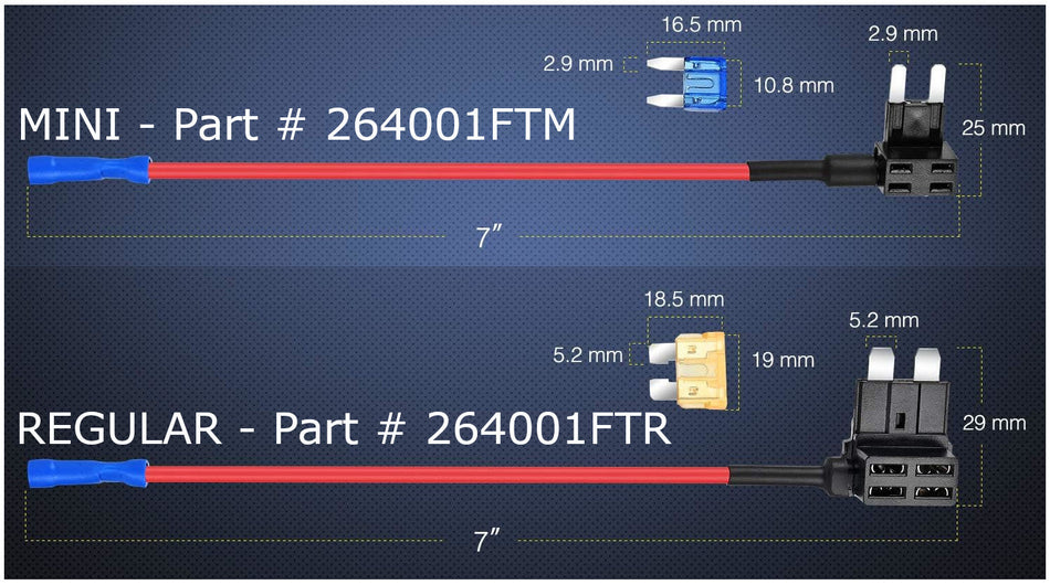 Fuse Box Quick Tap Add-a-Circuit with 5amp & 30amp Fuses - MINI SIZE FUSES