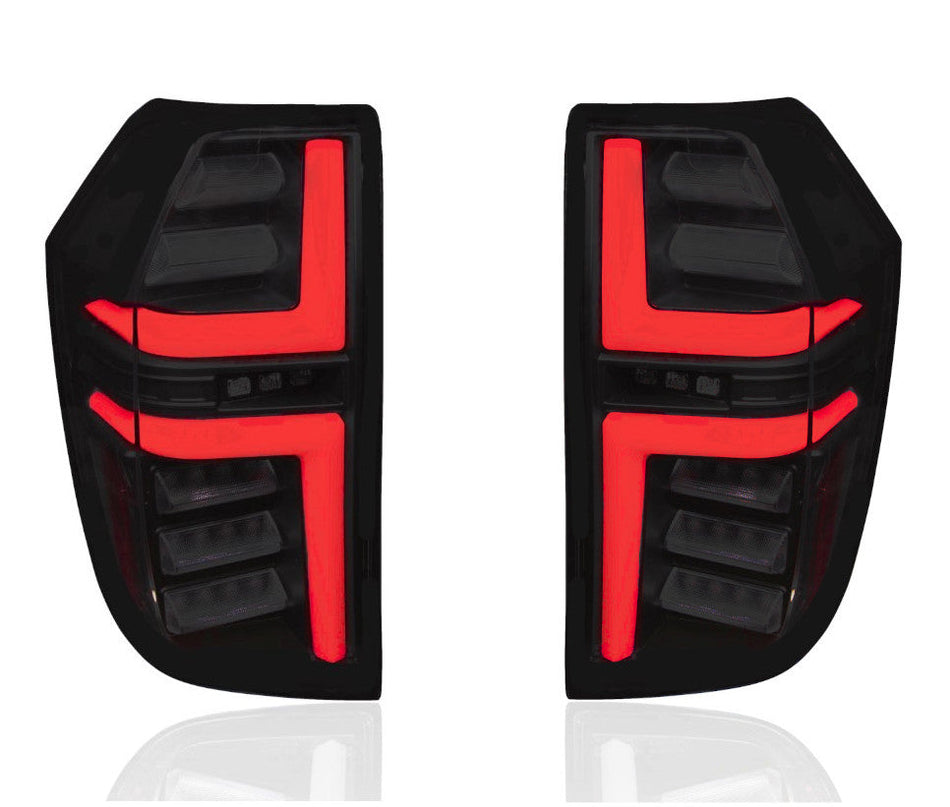 Chevy Tahoe & Suburban 21-24 OLED TAIL LIGHTS with LED Startup Sequence & AMBER OLED Turn Signals - Smoked Lens