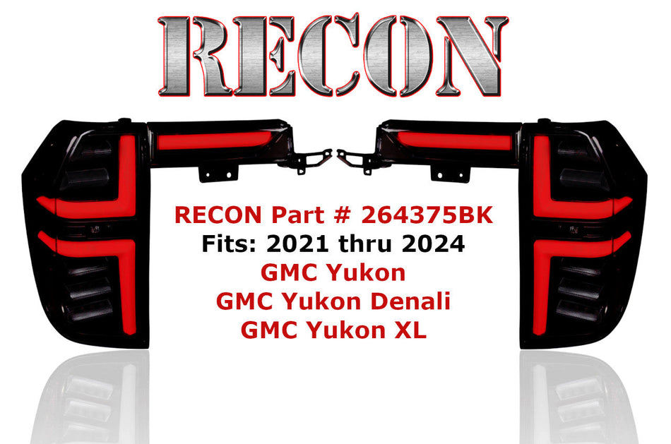 GMC Yukon Denali & Yukon XL 21-24 OLED TAIL LIGHTS with LED Startup Sequence & AMBER OLED Turn Signals - Smoked Lens